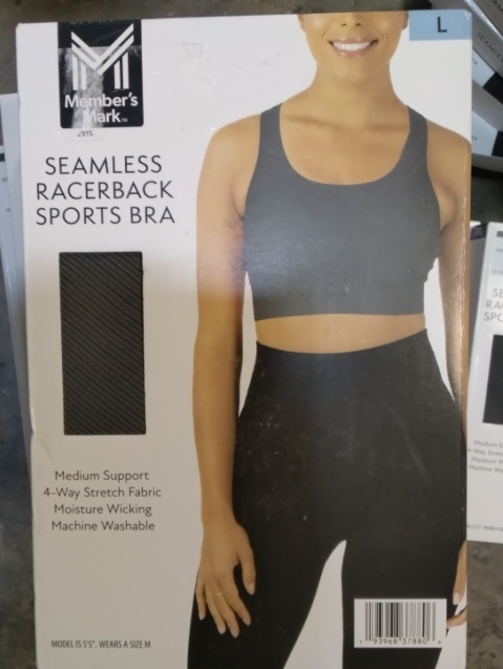 Members Mark Racerback Sports Bra In Grey - Picture 3 of 3